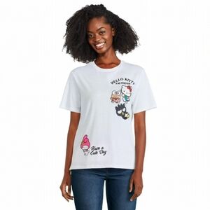 🌷Sanrio White Hello Kitty & Friends Graphic Short Sleeve Tee🌷size:L